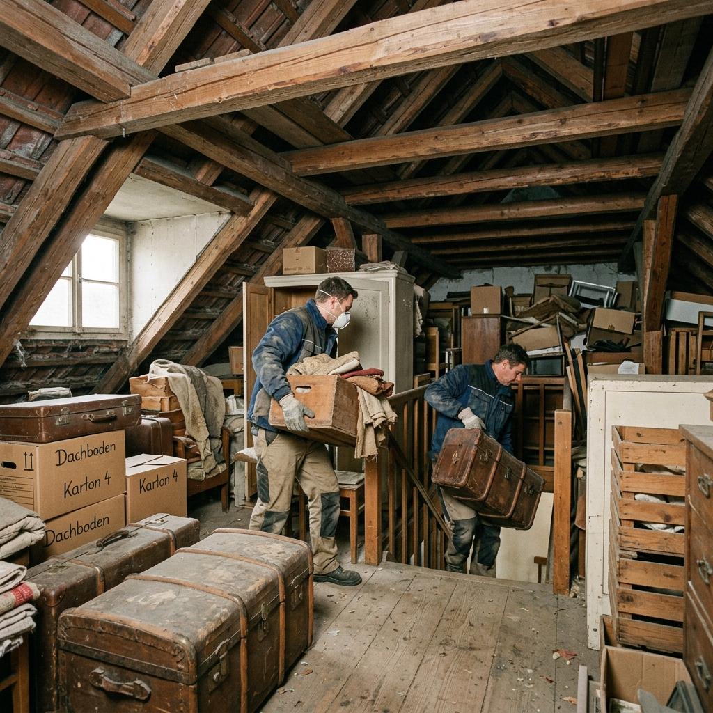 Dachbodenentrümpelung vor Ausbau
